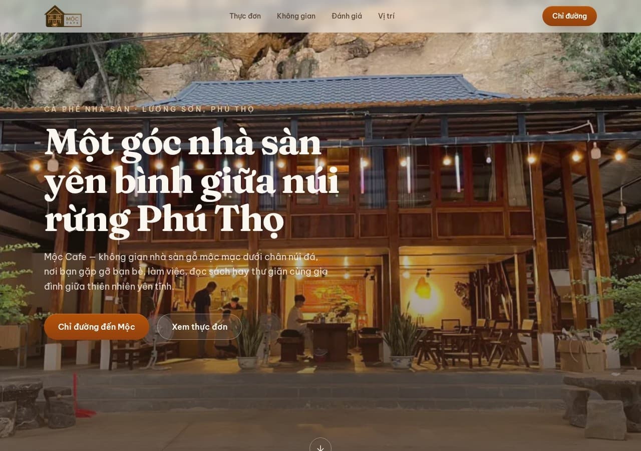 Ảnh chụp Landing Page Quán Cà Phê